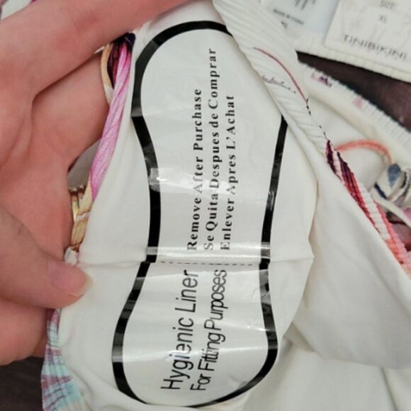 TiniBikini floral white textured strappy high waisted Women's 2 piece Bi… - Picture 6 of 10